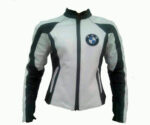 BMW Motorcycle White And Black Leather Jacket