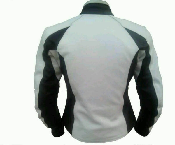 BMW Motorcycle White And Black Leather Jacket - Image 2