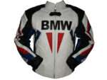 BMW Motorcycle White And Black Racing Leather Jacket