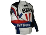BMW Motorcycle White And Black Racing Leather Jacket - Image 2