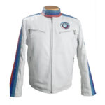BMW Motorcycle White Leather Jacket