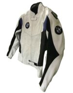 BMW Motorcycle White Racing Leather Jacket - Image 2