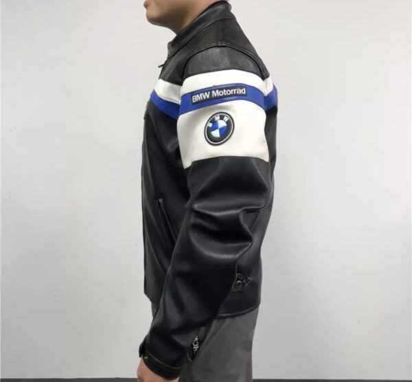 BMW Motorrad Motorcycle Black Leather Jacket - Image 2
