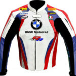 BMW Motorrad Motorcycle White And Blue Leather Jacket