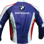 BMW Motorrad Motorcycle White And Blue Leather Jacket - Image 2