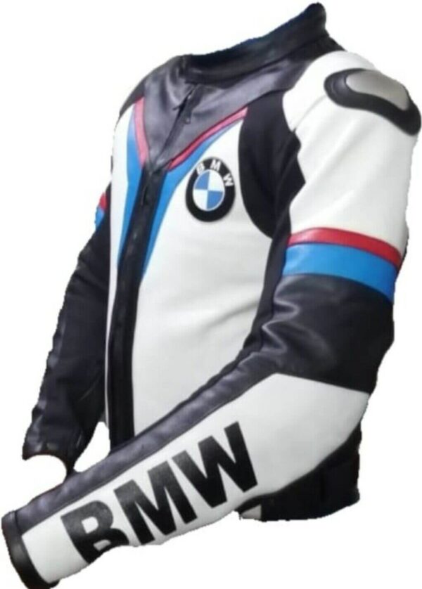 BMW Motorrad White Motorcycle Racing Leather Jacket - Image 2