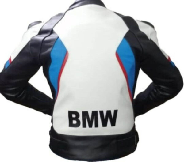 BMW Motorrad White Motorcycle Racing Leather Jacket - Image 3