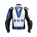 BMW White And Blue Motorcycle Racing Leather Jacket - Image 2