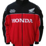 Black And Red Honda Motorcycle Racing Jacket