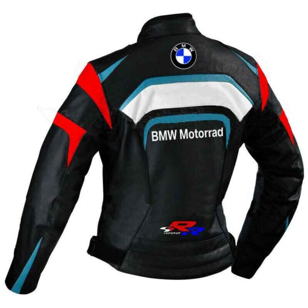 Black BMW Motorrad Motorcycle SRR 1000 Leather Jacket - Image 2