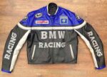 Black Blue BMW Motorcycle Racing Leather Jacket