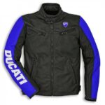 Black Blue Ducati Motorcycle Racing Leather Jacket