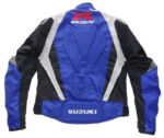 Black Blue Suzuki GSXR Motorcycle Racing Textile Jacket - Image 2