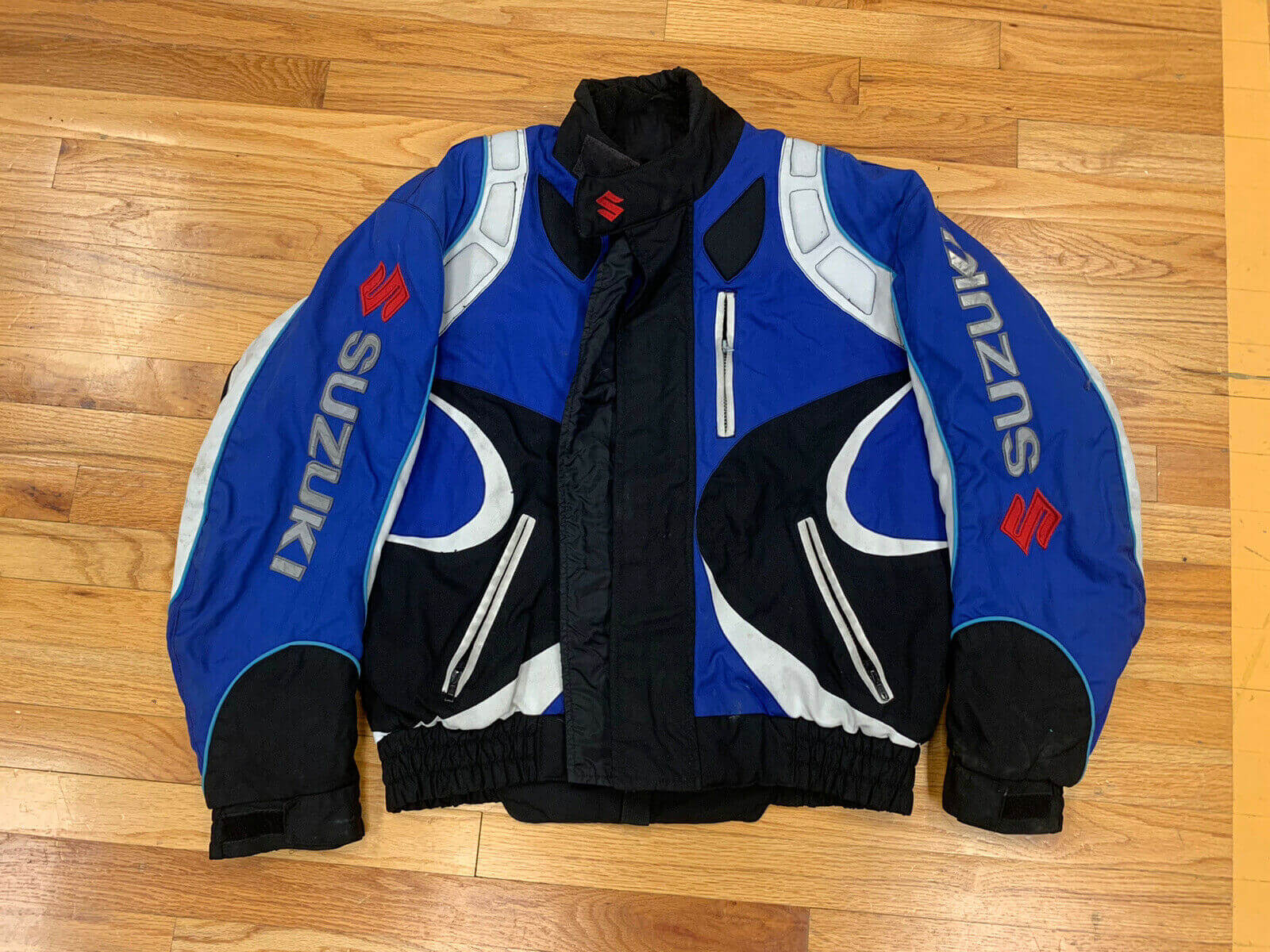 Black-Blue-Suzuki-Motorcycle-Racing-Textile-Jacket-1.jpg Black Blue Suzuki Motorcycle Racing Textile Jacket - Image 1