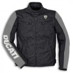 Black Gray Ducati Motorcycle Racing Leather Jacket