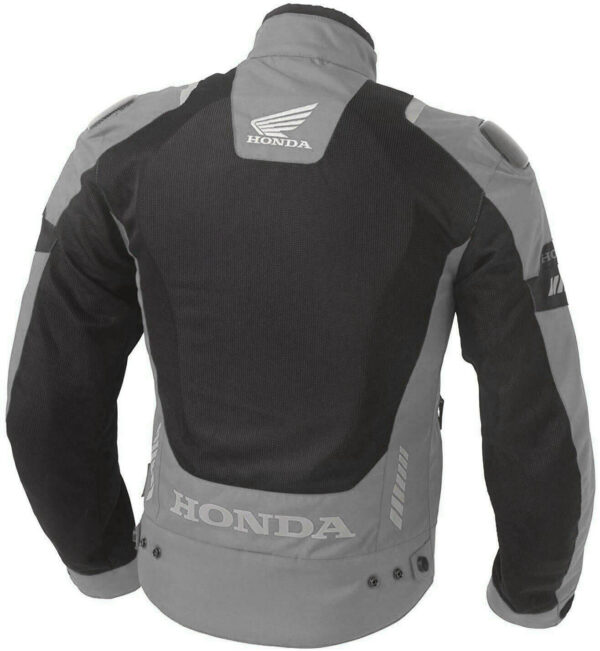 Black Gray Honda Motorcycle Racing Textile Jacket - Image 2