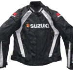 Black Gray Suzuki GSXR Motorcycle Racing Textile Jacket