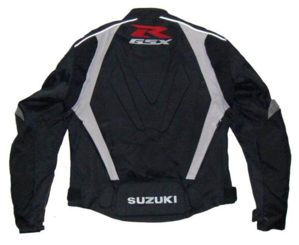 Black Gray Suzuki GSXR Motorcycle Racing Textile Jacket - Image 2