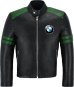 Black Green BMW Motorcycle Racing Leather Jacket