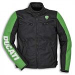Black Green Ducati Motorcycle Racing Leather Jacket