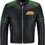 Black Green KTM Motorcycle Racing Leather Jacket
