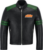 Black Green KTM Motorcycle Racing Leather Jacket