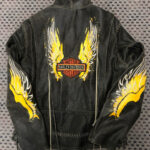 Black Harley Davidson Freedom Laced Up Leather Jacket