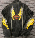 Black Harley Davidson Freedom Laced Up Leather Jacket