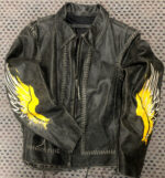 Black Harley Davidson Freedom Laced Up Leather Jacket - Image 2