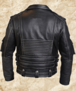 Black Harley Davidson Racing Biker Leather Jacket - Image 2