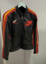 Black Honda CBR Motorcycle Racing Leather Jacket