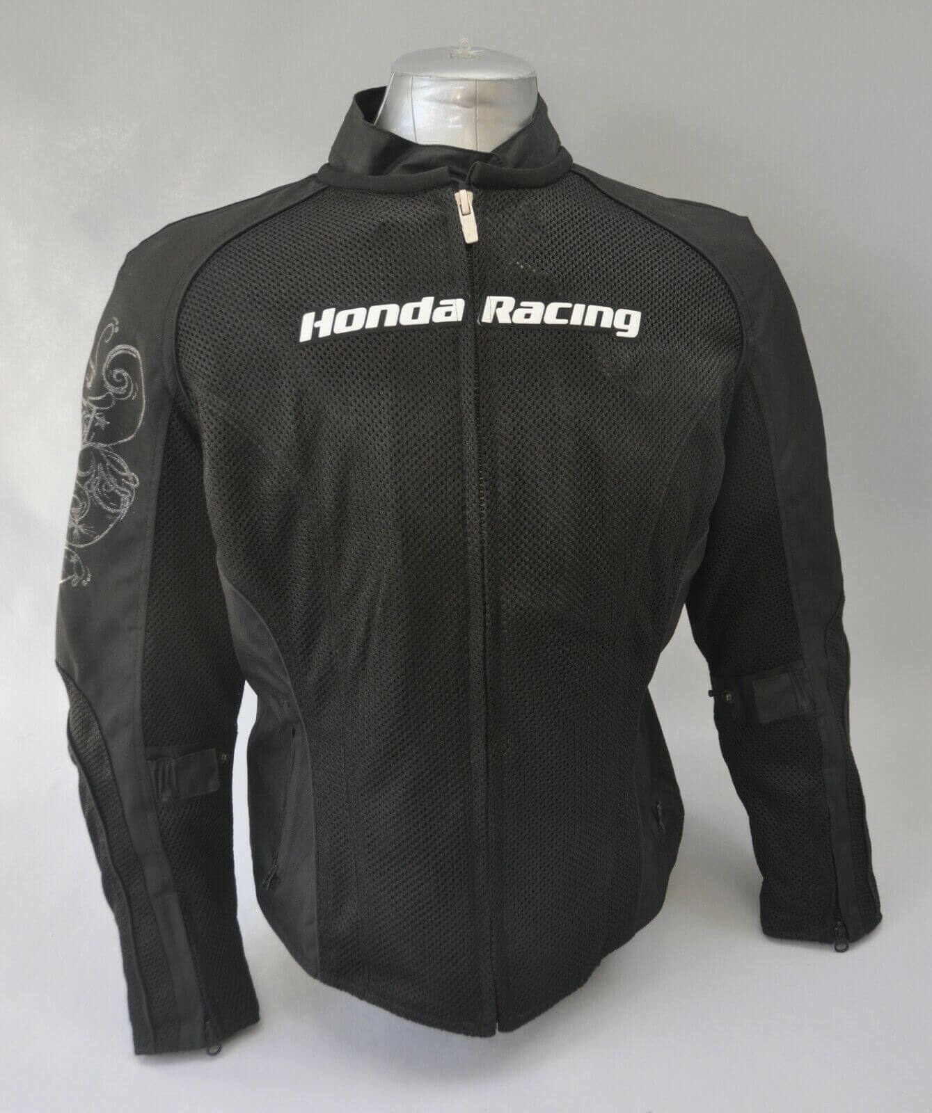 Black-Honda-Motorcycle-Racing-Textile-Jacket-1.jpg Black Honda Motorcycle Racing Textile Jacket - Image 1