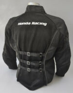 Black Honda Motorcycle Racing Textile Jacket - Image 2