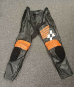 Black Orange Honda Motorcycle Racing Leather Pant