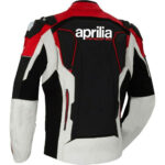 Black Red Aprilia Motorcycle Racing Leather Jacket - Image 2