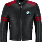 Black Red BMW Motorcycle Racing Leather Jacket