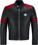 Black Red BMW Motorcycle Racing Leather Jacket