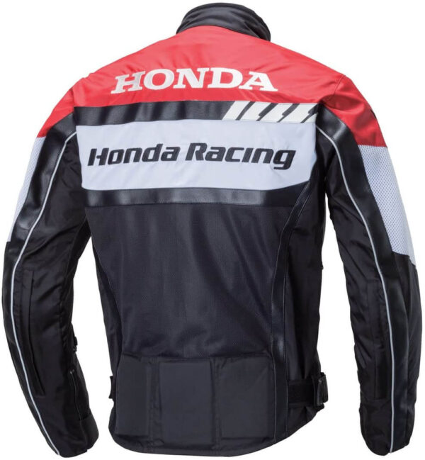 Black Red Honda Motorcycle Racing Jacket - Image 2