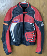 Black Red Honda Motorcycle Racing Leather Jacket
