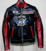 Black Red MV Agusta Corse Motorcycle Leather Jacket