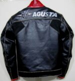 Black Red MV Agusta Corse Motorcycle Leather Jacket - Image 2