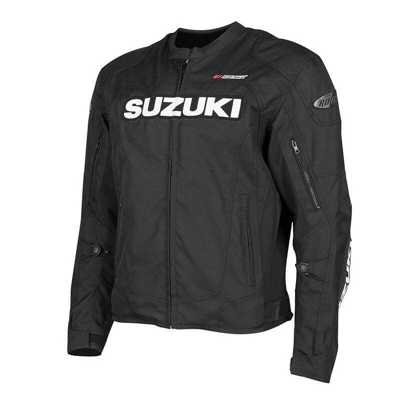 Black-Suzuki-Motorcycle-Joe-Rocket-Textile-Jacket-1.jpg Black Suzuki Motorcycle Joe Rocket Textile Jacket - Image 1