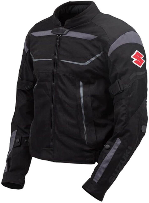 Black Suzuki Motorcycle Racing Mesh Jacket - Image 2