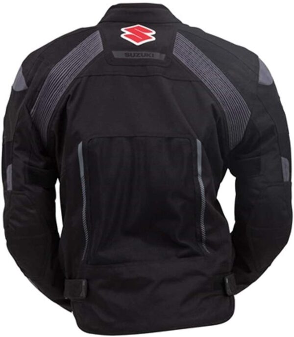 Black Suzuki Motorcycle Racing Mesh Jacket - Image 3