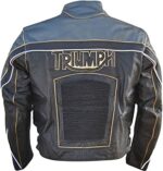 Black Triumph Motorcycle Leather Jacket - Image 2