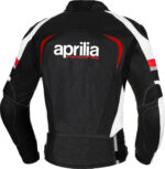 Black White Aprilia Motorcycle Racing Leather Jacket - Image 2