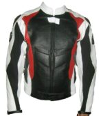 Black White BMW Motorcycle Leather Jacket