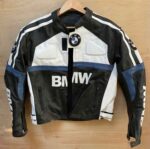 Black White BMW Motorcycle Racing Leather Jacket