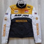 Black White Honda Repsol Motorcycle Racing Textile Jacket