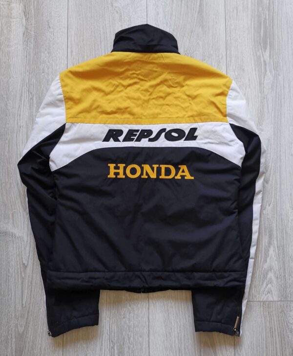 Black White Honda Repsol Motorcycle Racing Textile Jacket - Image 2